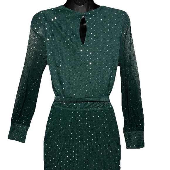 Baltic Born Dress Womens Green Abigail Maxi Sparkle Sheer Fairy WhimsiGoth Sz S - Picture 14 of 16